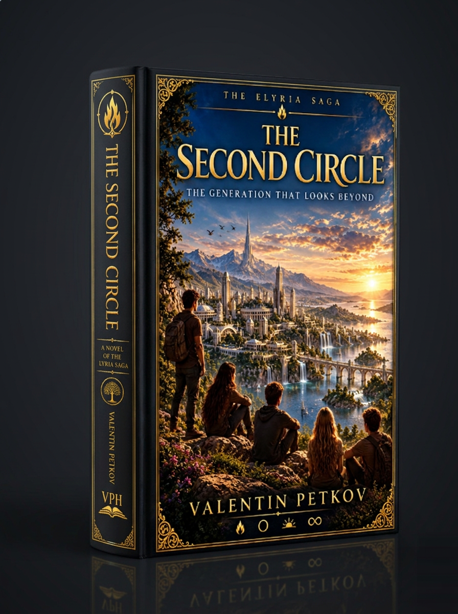 Front cover of The Second Circle by Valentin Petkov — Elyria · The Saga edition published by Val Publishing House